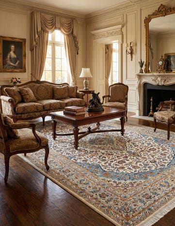 7' 11 x 11' 9 Kashan Wool Rug