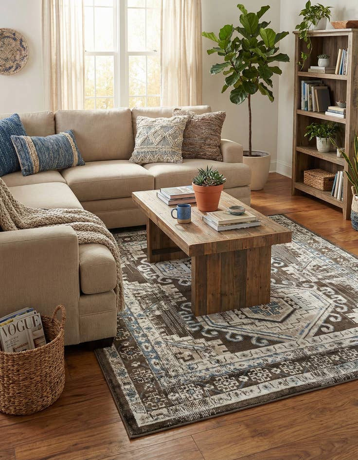 Detail image of  5' 3 x 5' 3 Charlotte Square Rug