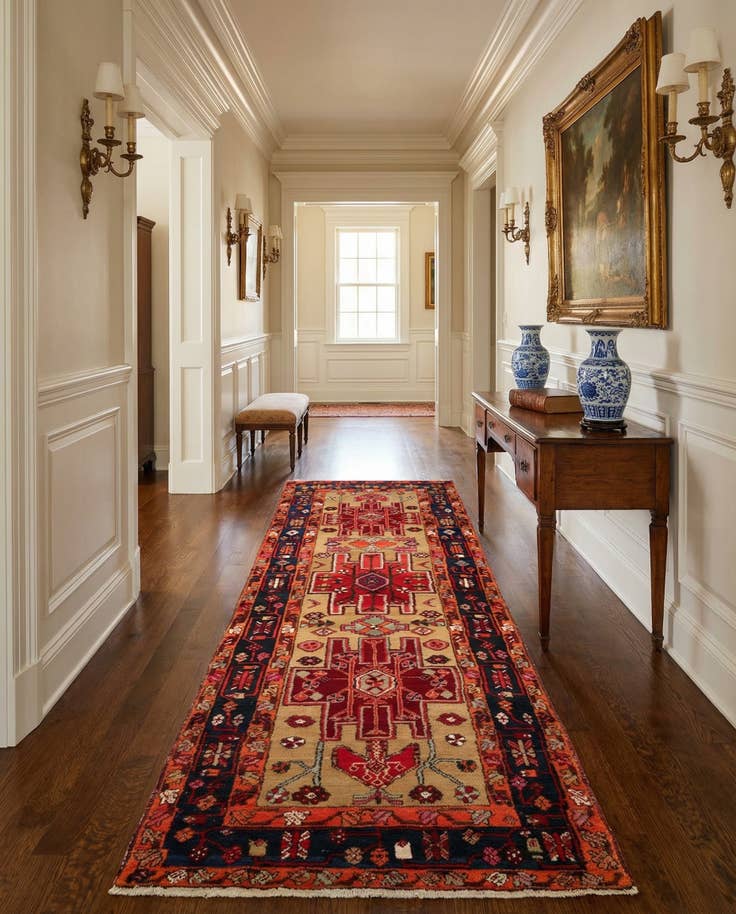 Detail image of 4' 1 x 10' Hand Knotted Darjazin Persian Wool Runner Rug