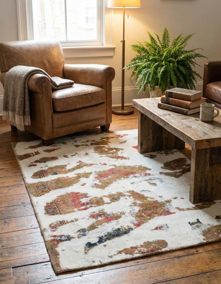 Detail image of 3' 8 x 5'  Hand Knotted Ultra Vintage Persian Wool Rug