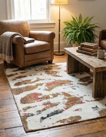 3' 8 x 5' Hand Knotted Ultra Vintage Persian Wool Rug