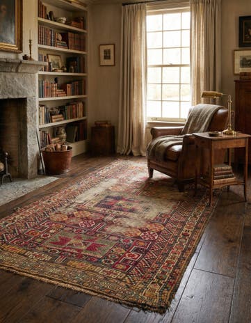 5' x 9' Hand Knotted Shirvan Persian Wool Rug