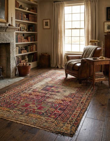5' x 9' Hand Knotted Shirvan Persian Wool Rug