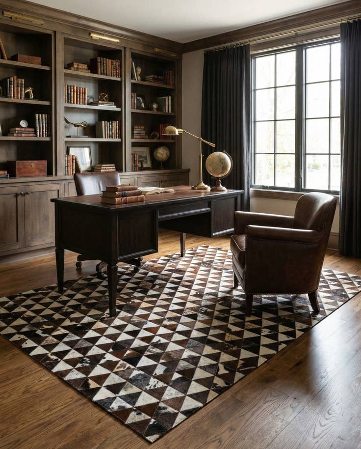 Detail image of 5' x 8' Cowhide Stocks Rug