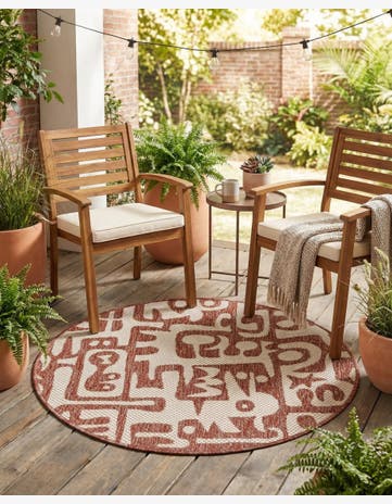 3' x 3' Easy-Clean Modern Indoor / Outdoor Round Rug