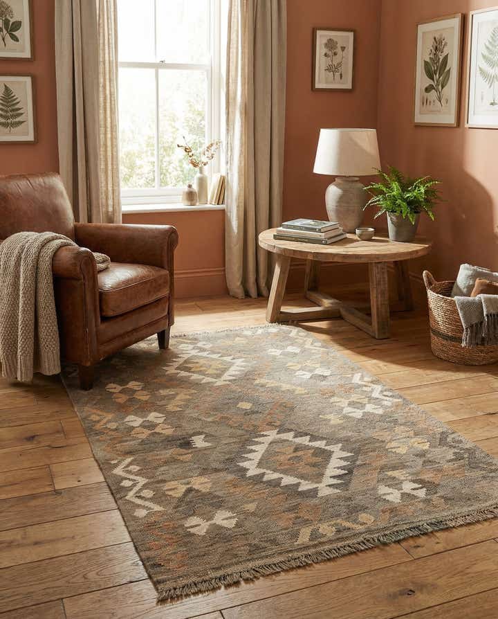 3' 2 x 5' Hand Woven Kilim Maymana Wool Rug