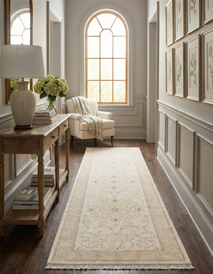 Detail image of 2' 8 x 9' 9 Hand Knotted Darya Wool Runner Rug