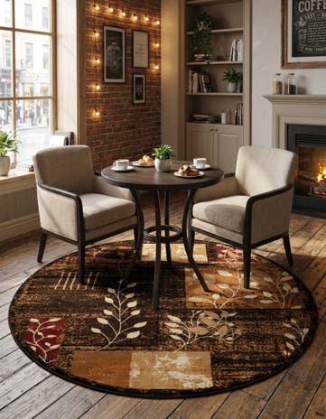 Brown Cafe Round Rug