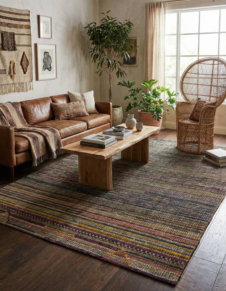 Detail image of  7' 8 x 9' 10  Hand Knotted Moroccan Wool Rug