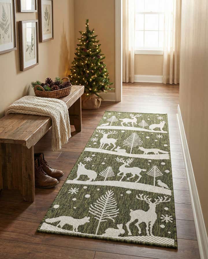 2' x 5' 3 Easy-Clean Holiday Indoor / Outdoor Runner Rug