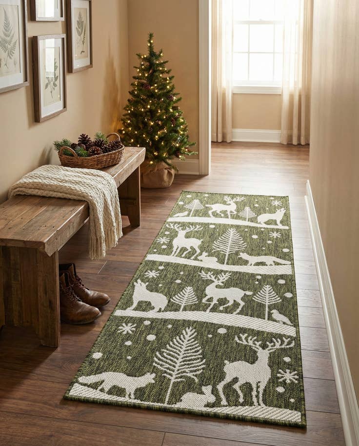Detail image of 2' x 5' 3 Easy-Clean Holiday Indoor / Outdoor Runner Rug