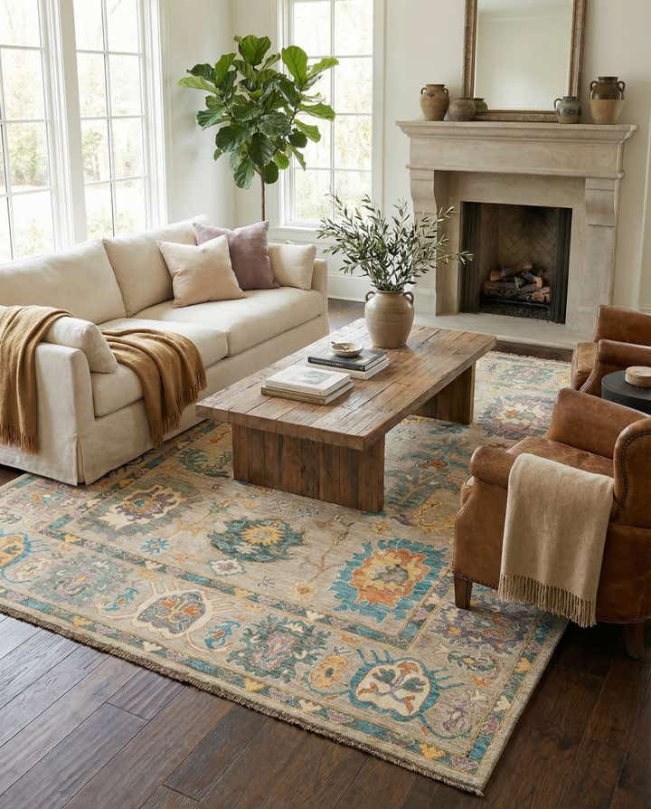 8' x 9' 10 Hand Knotted Oushak Rug