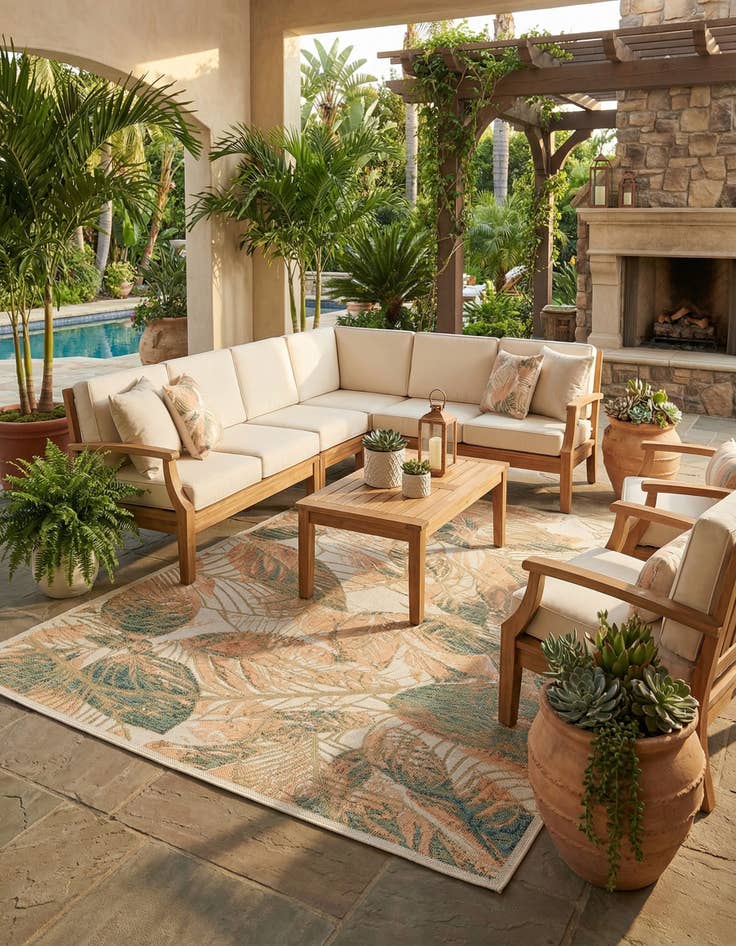 Detail image of 7' 10 x 10' Easy-Clean Baja Indoor / Outdoor Rug