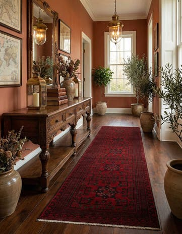 2' 8 x 9' 5 Hand Knotted Khal Mohammadi Wool Runner Rug