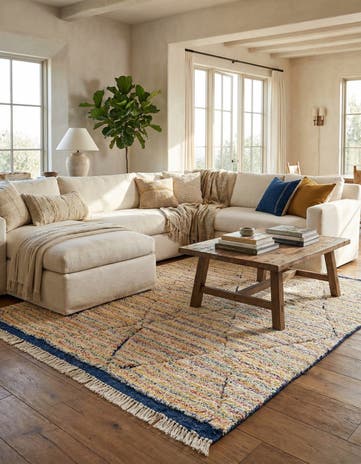 5' 7 x 7' 7 Hand Knotted Moroccan Wool Rug