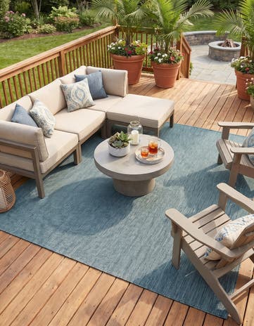 10' x 10' Easy-Clean Solid Indoor / Outdoor Square Rug