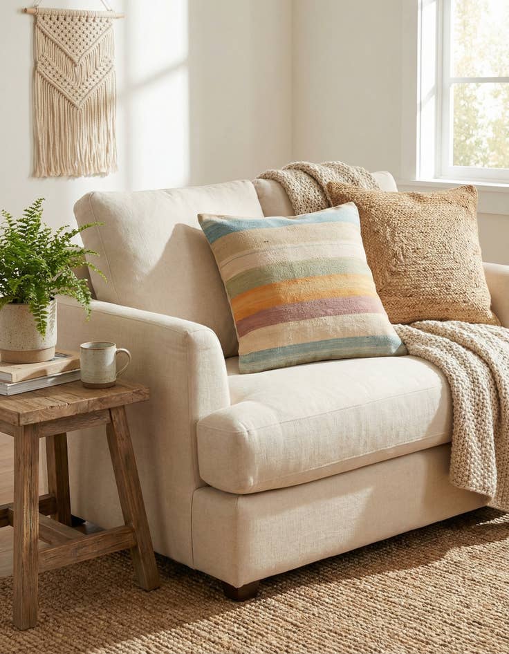 Detail image of 2' 5 x 2' 5  Hand Woven Pillow Wool Square Rug