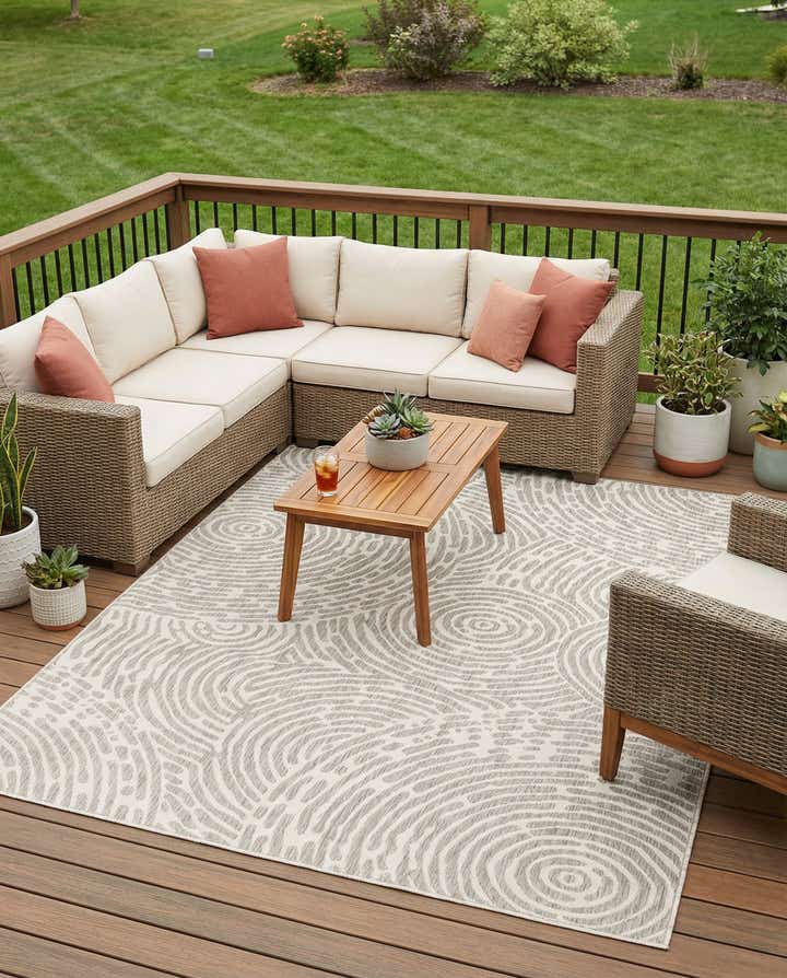 7' 10 x 10' Easy-Clean Modern Indoor / Outdoor Rug