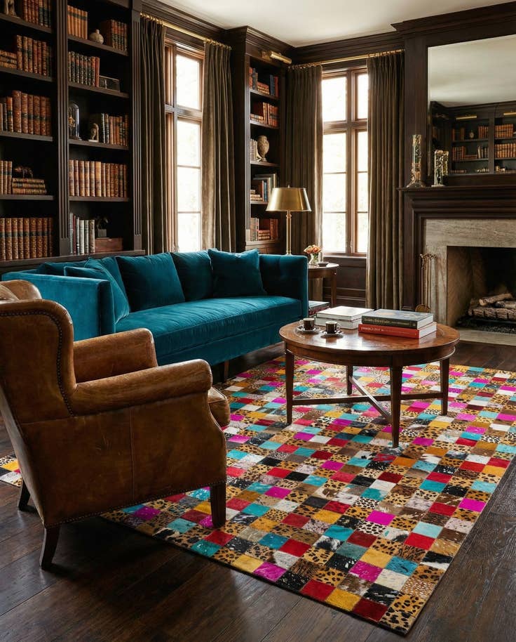 Detail image of 5' x 8' Cowhide Leather Rug