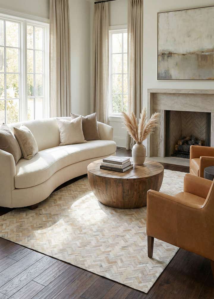 4' 10 x 7' 10 Cowhide Stocks Rug