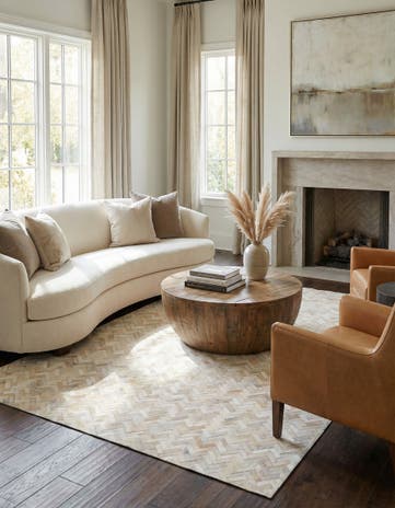4' 10 x 7' 10 Cowhide Stocks Rug