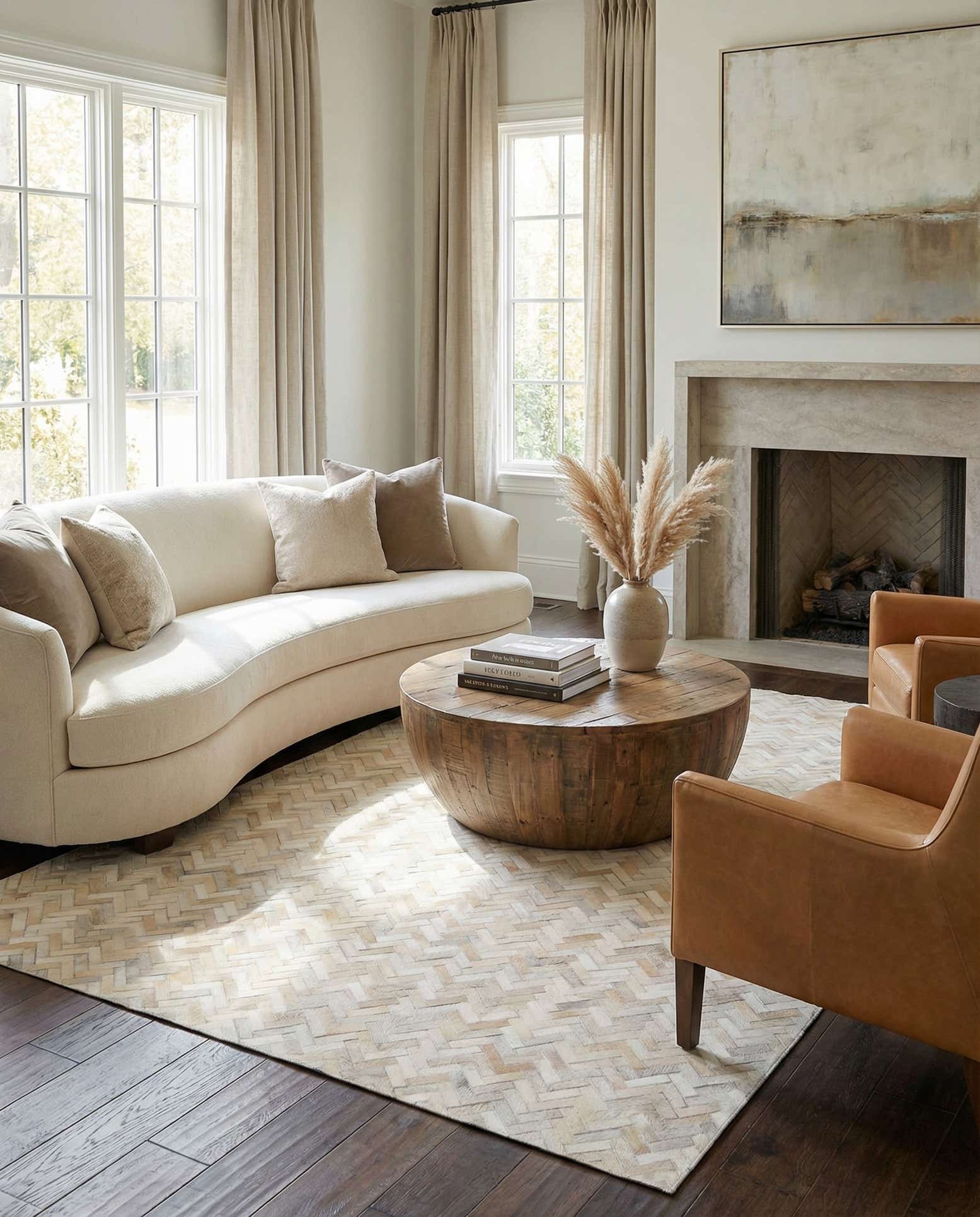 4' 10 x 7' 10 Cowhide Stocks Rug