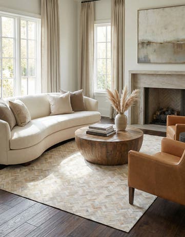4' 10 x 7' 10 Cowhide Stocks Rug