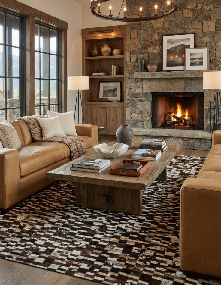 Detail image of  8' 1 x 10' Cowhide - Patchwork Rug