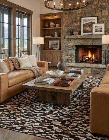 8' 1 x 10' Cowhide - Patchwork Rug