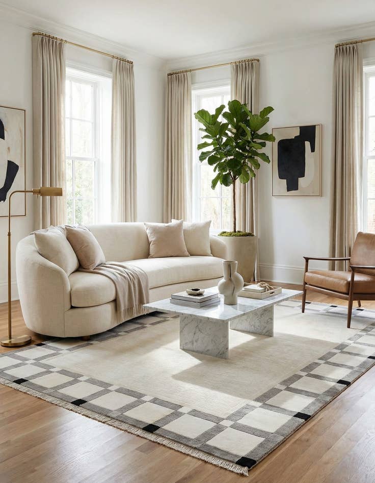 Detail image of  6' 11 x 9' 9  Hand Knotted Darya Wool Rug