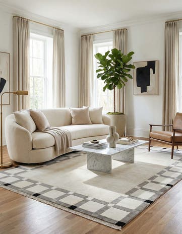 6' 11 x 9' 9 Hand Knotted Darya Wool Rug