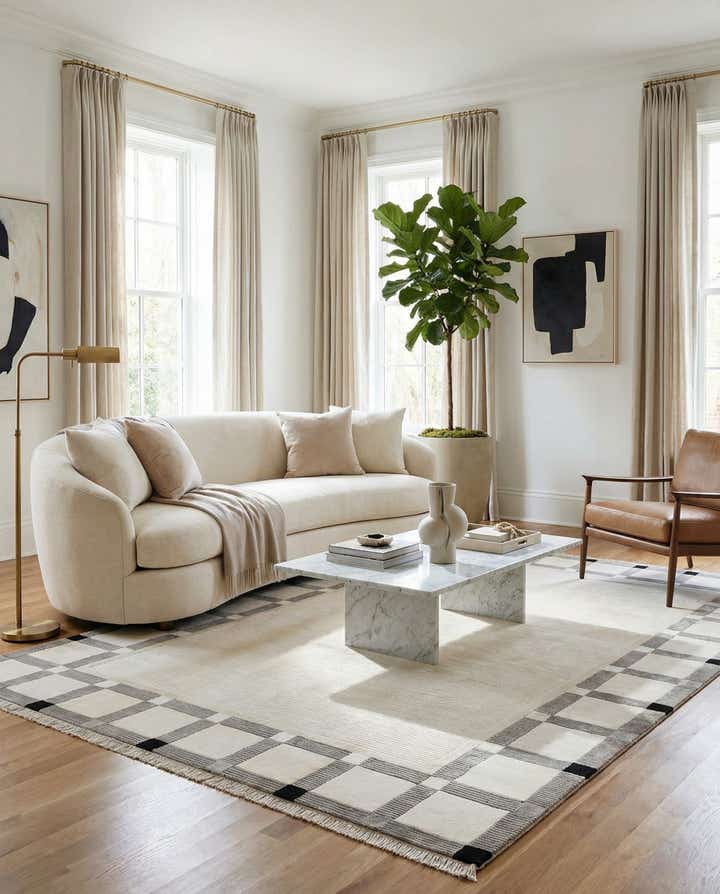 6' 11 x 9' 9 Hand Knotted Darya Wool Rug