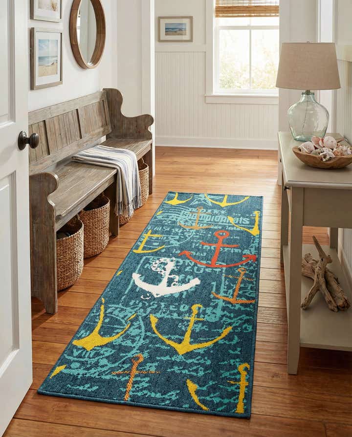 2' x 5' Easy-Clean Coastal Indoor / Outdoor Runner Rug
