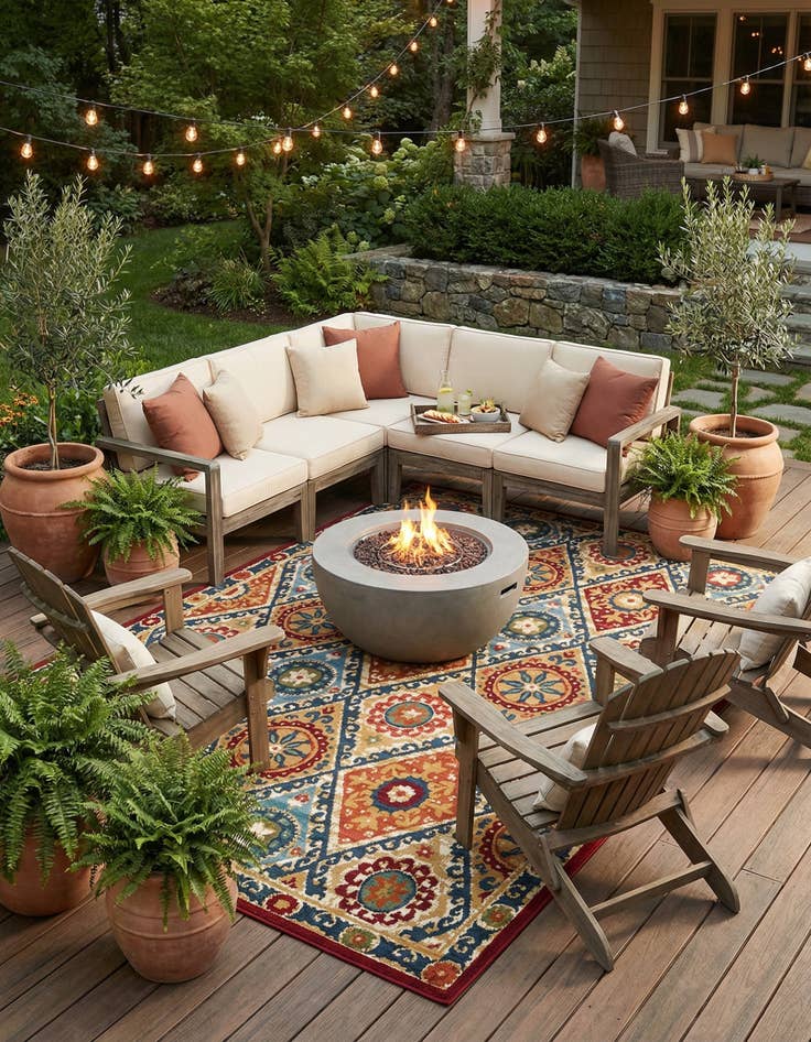 Detail image of 7' 10 x 10'  Washable Modern Indoor / Outdoor Rug