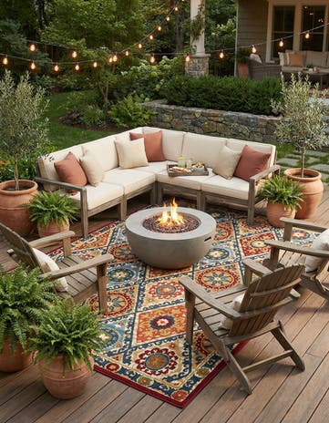 7' 10 x 10' Easy-Clean Modern Indoor / Outdoor Rug