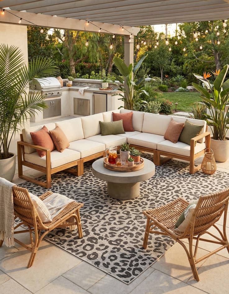 Detail image of 10' x 13'  Washable Safari Indoor / Outdoor Rug