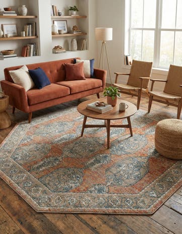 Brick Red Lola Octagon Rug