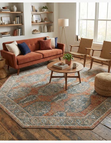Brick Red Lola Octagon Rug