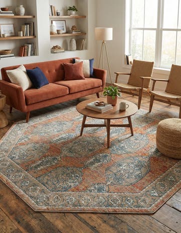 Brick Red Lola Octagon Rug