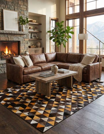 5' 1 x 8' 2 Cowhide Stocks Rug