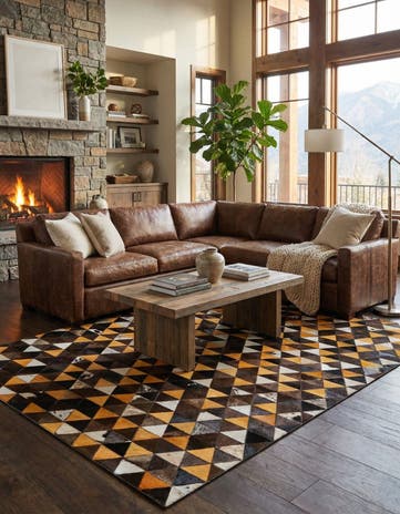 5' 1 x 8' 2 Cowhide Stocks Rug