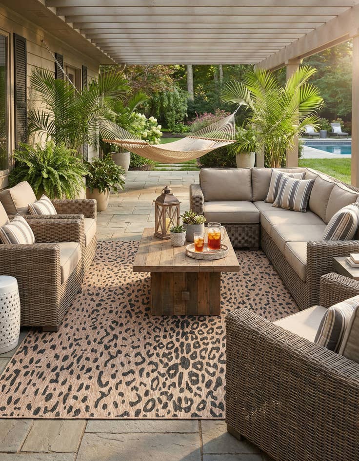 Detail image of 10' x 14'  Washable Safari Indoor / Outdoor Rug