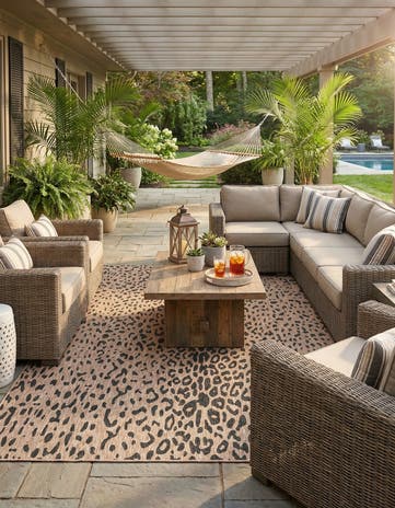 10' x 14' Easy-Clean Safari Indoor / Outdoor Rug
