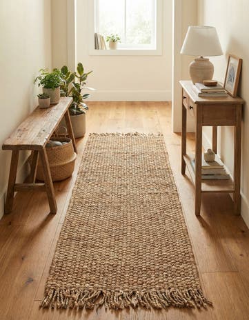 Natural Hand Woven Chunky Jute Runner Rug