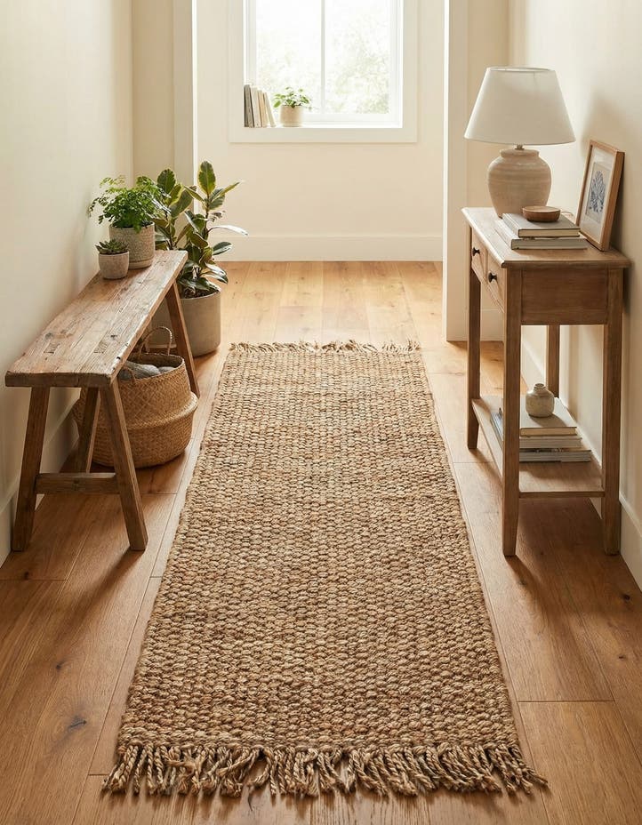 2' x 5' 1 Hand Woven Chunky Jute Runner Rug