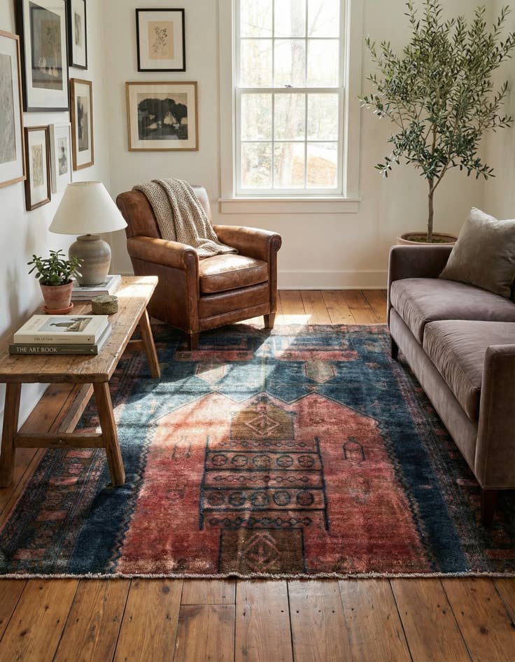 Detail image of 5' 3 x 5' 10 Hand Knotted Ultra Vintage Persian Wool Square Rug