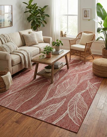 7' 10 x 11' Easy-Clean Botanical Indoor / Outdoor Rug