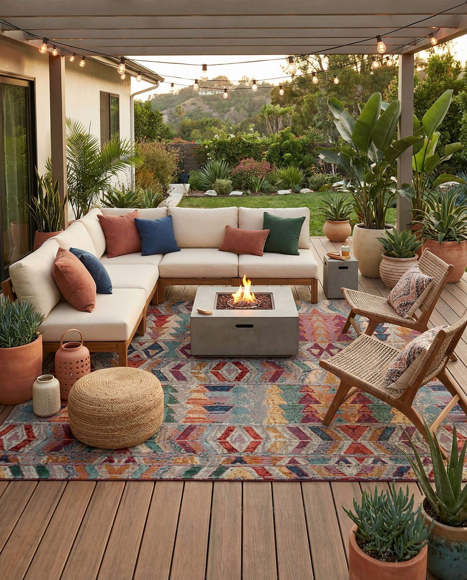 12' x 12' Easy-Clean Modern Indoor / Outdoor Square Rug