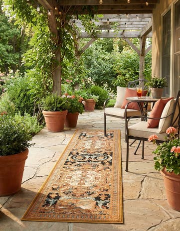 2' 7 x 10' Easy-Clean Traditional Indoor / Outdoor Runner Rug