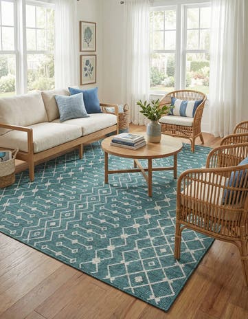 7' 10 x 10' Easy-Clean Lattice Indoor / Outdoor Rug